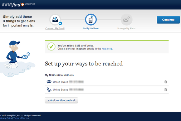AwayFind alerts