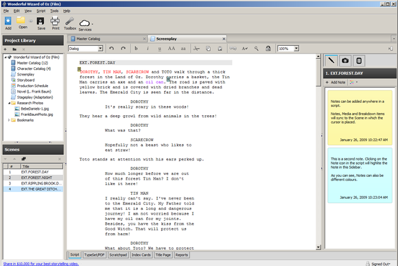 celtx screenwriting software