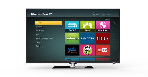 Roku TV home screen on a Hisense TV