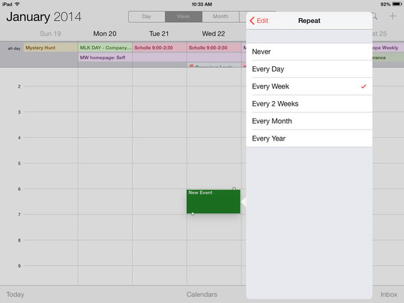 scheduling calendar ios
