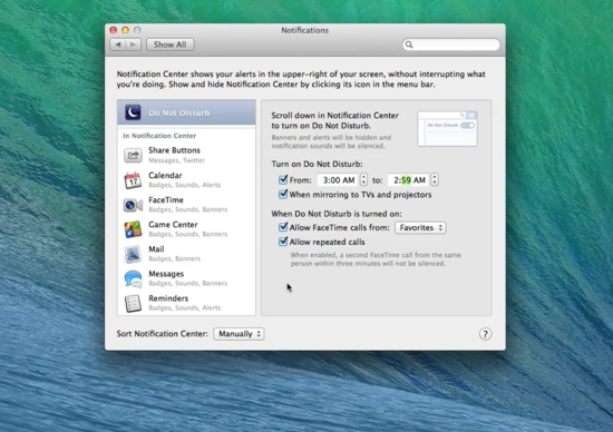 notification center primary
