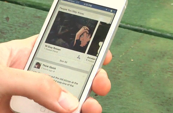 Facebook mobile thumb smartphone user