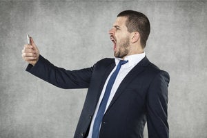angry cell phone smartphone man user