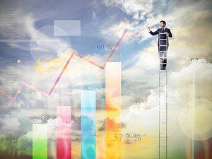 trends data chart growing ladder cloud