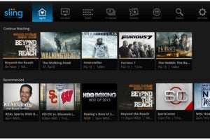 Sling TV menu