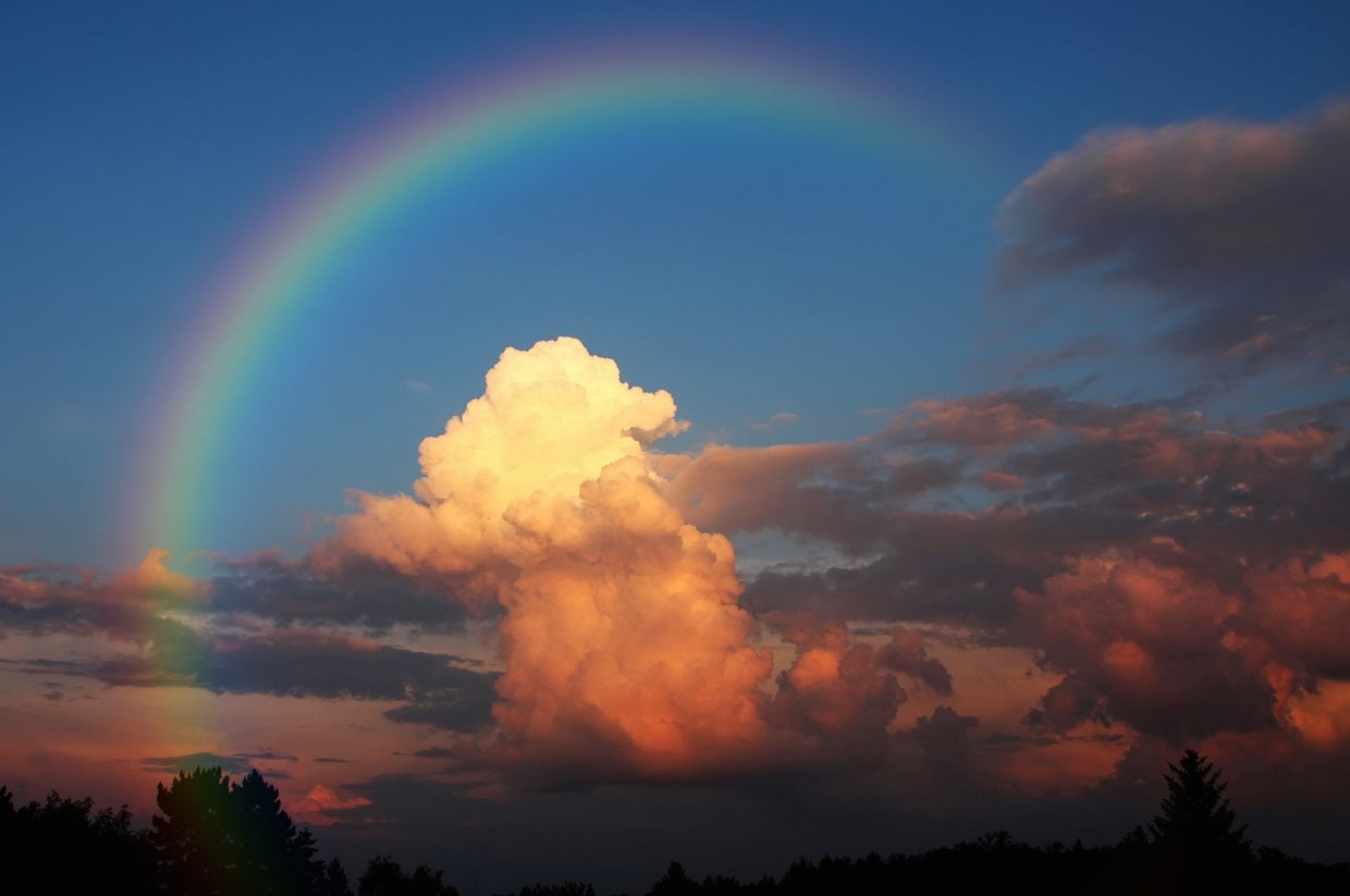 Облака. Радуга. Небо. Красота. Clouds. Rainbow. Sky. Beauty.