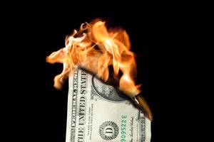 thinkstock dollar on fire primary