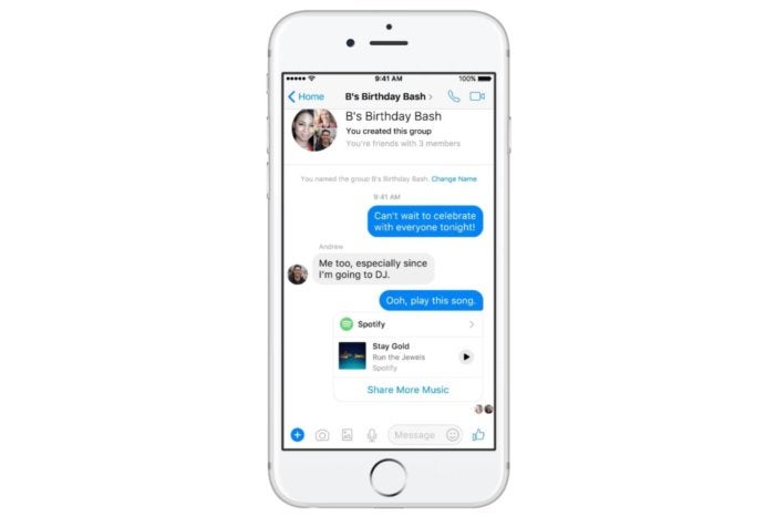 fb messenger chat extensions spotify 100718835