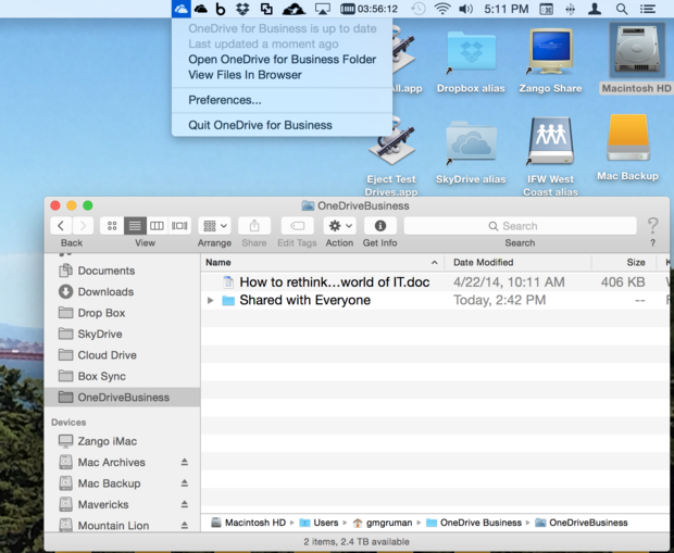 OneDrive for Mac software