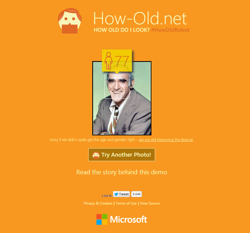 Сколько лет microsoft. How-old.net.