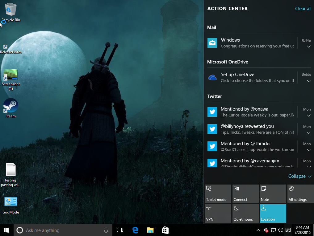 Windows notification center. Action Center Windows 10. Центр уведомлений. Windows 10 Notification. Windows 10 красивые уведомления.