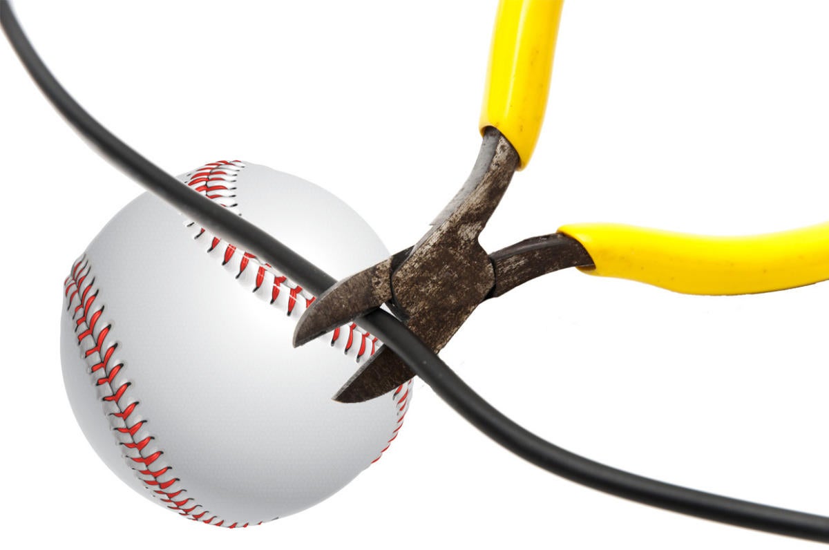 baseball cord cutting
